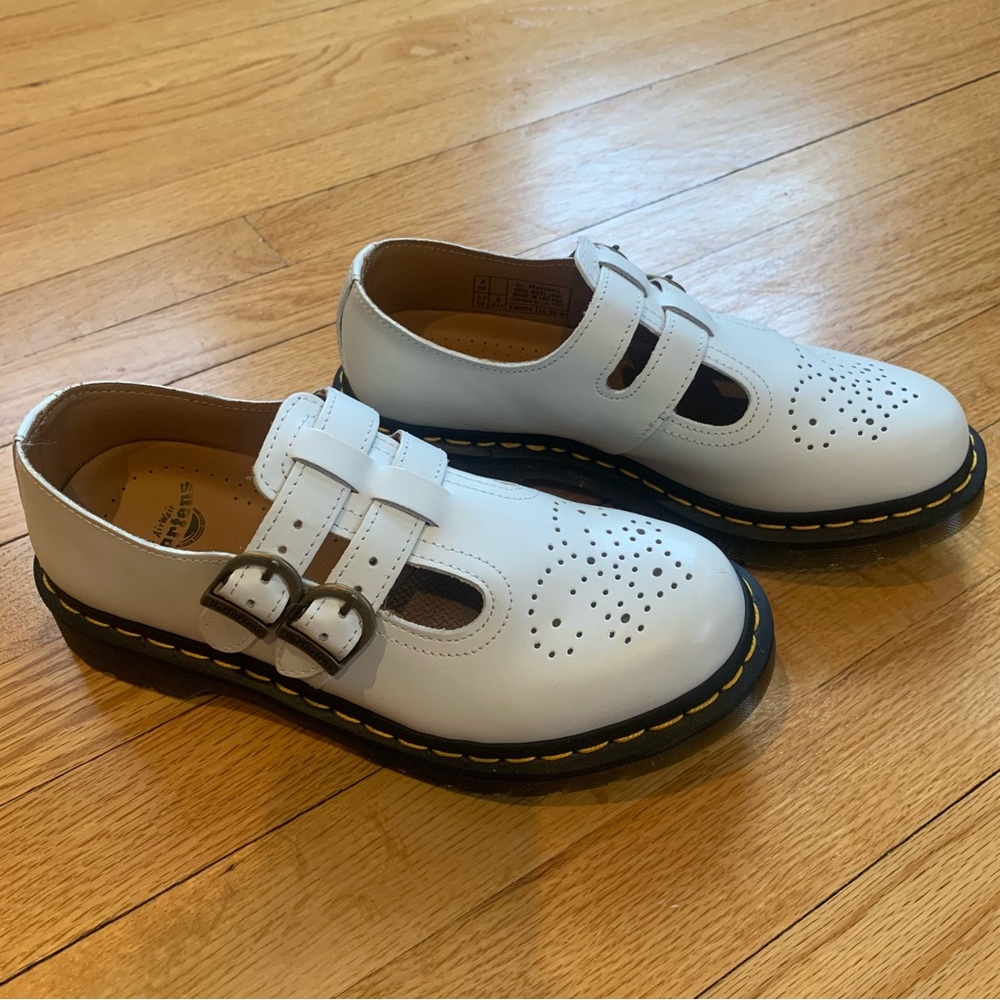 Dr Martens White Mary Jane shoes size 6